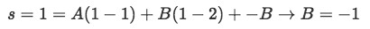 Equation when s = 1