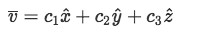 Equation 1: Vector in  x, y, z