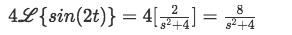 Equation for example 3(c): Solving the first Laplace transform