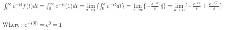 Question 1: Laplace transform of 1