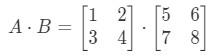 Equation 5: 2 x 2 Matrix Multiplication Example pt.2