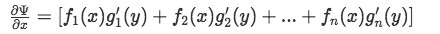 Partial derivative of Psi respect to x