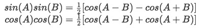 Equation for example 2(g): Useful trigonometric identities (part 2)