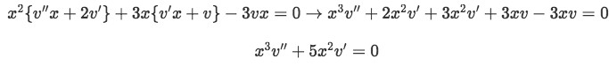 Substituting the values found for the derivations into our second solution