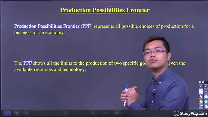 Intro to the production possibilities frontier (PPF)