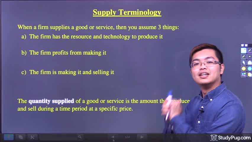Intro to supply and the three key assumptions of firms