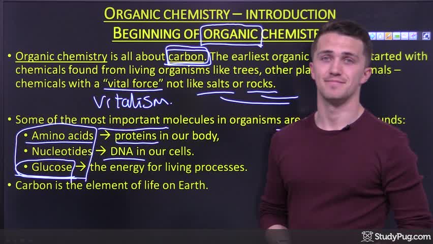 Origins of organic chemistry and the role of carbon