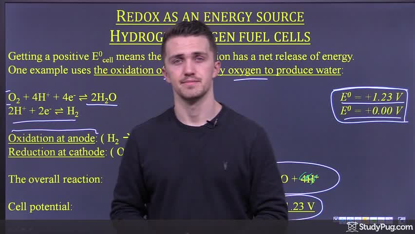 Intro to the hydrogen-oxygen fuel cell and its cell potential