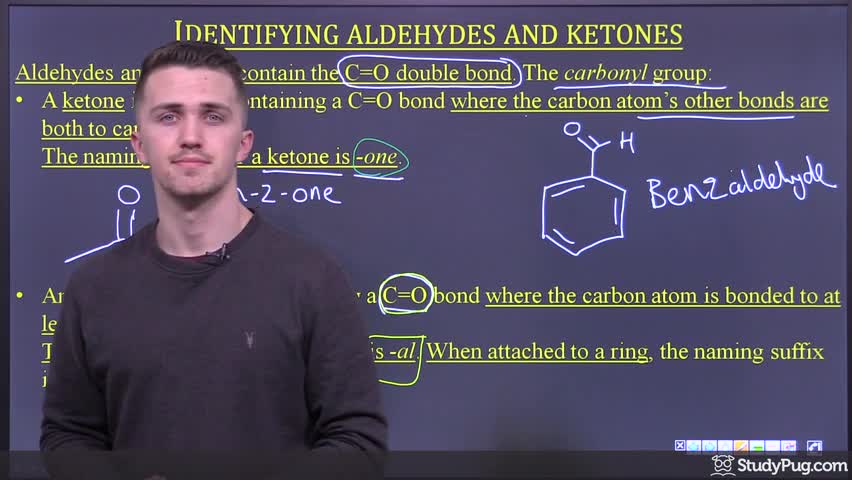 Intro to the carbonyl group: identifying and naming aldehydes and ketones