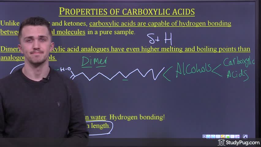 Intro to carboxylic acids, their naming, and physical properties