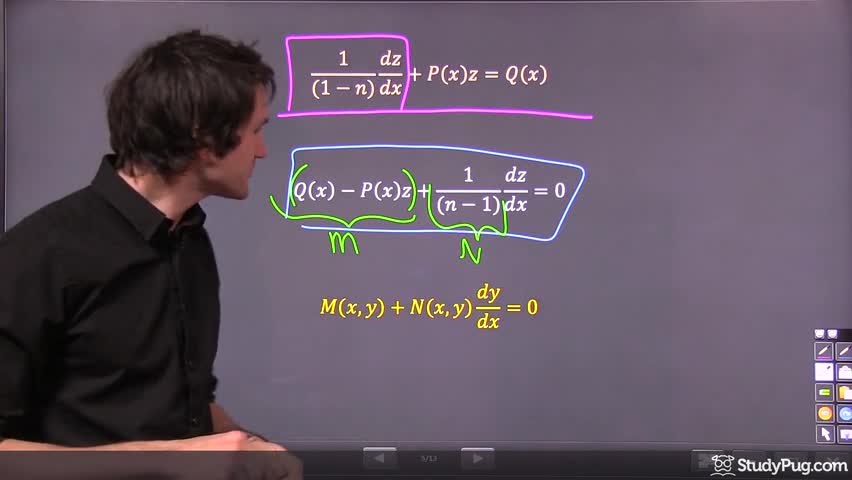 Intro to Bernoulli equations and the substitution method