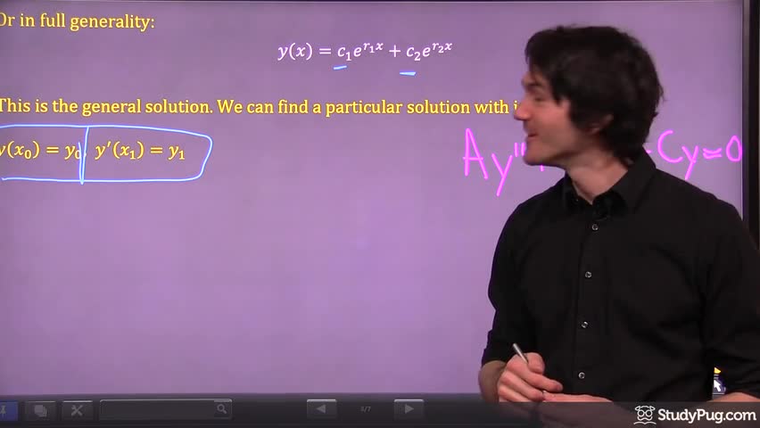 Intro to solving characteristic equations with real distinct roots