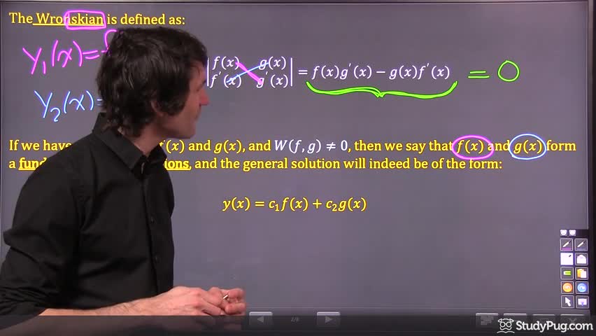 Intro to the Wronskian and fundamental sets of solutions