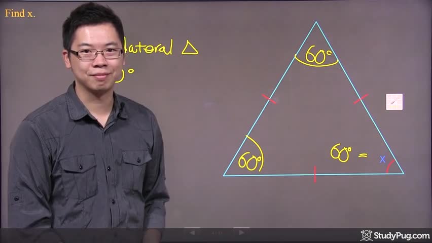 Finding the missing angle in an equilateral triangle