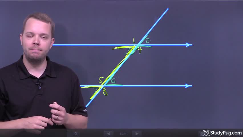 Intro to angle relationships formed by parallel lines and transversals