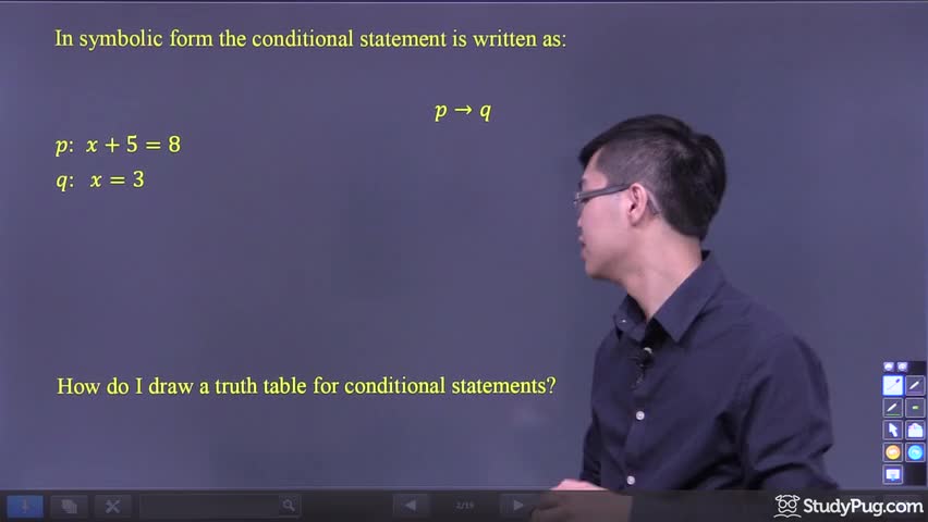 Intro to conditional statements and their symbolic form