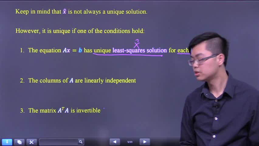 Intro to least-squares solutions and the x-hat formula
