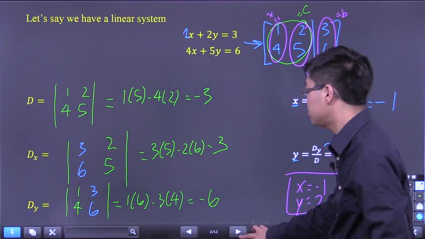 Solving Linear Systems Using Cramer S Rule Studypug