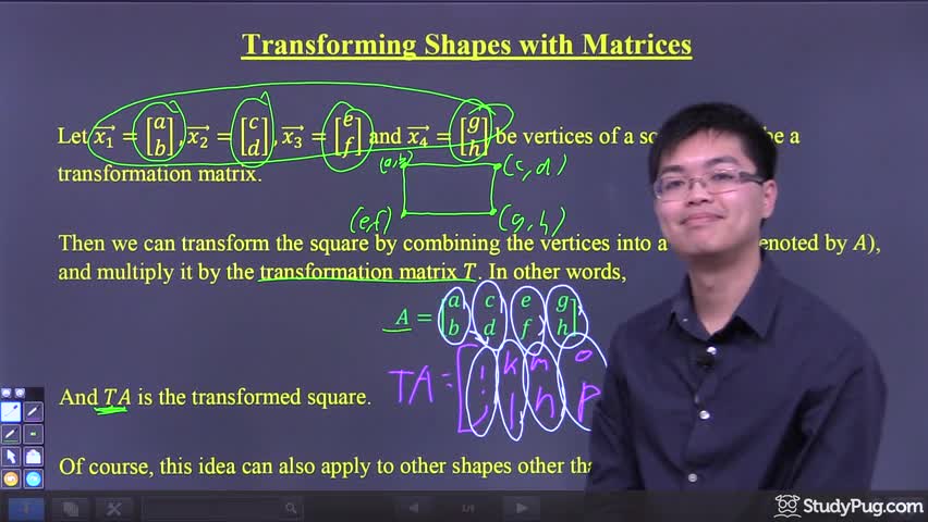 Intro to transforming squares using transformation matrices