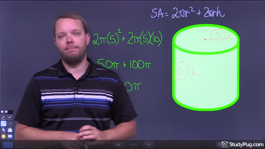Deriving the surface area formula for cylinders