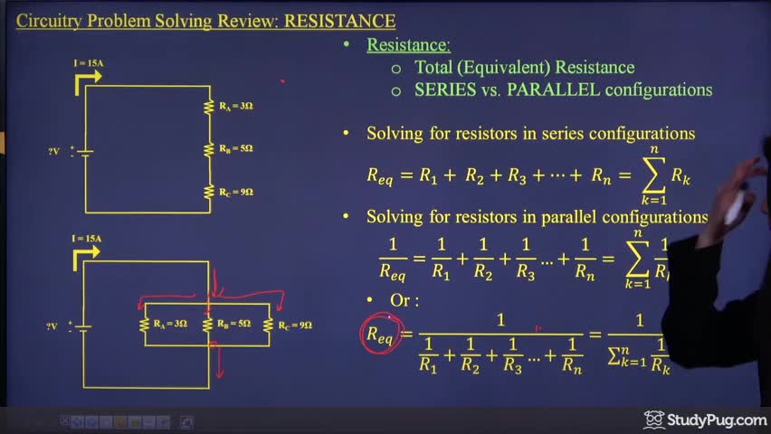 Reviewing voltage, current, and resistance for circuit problem solving
