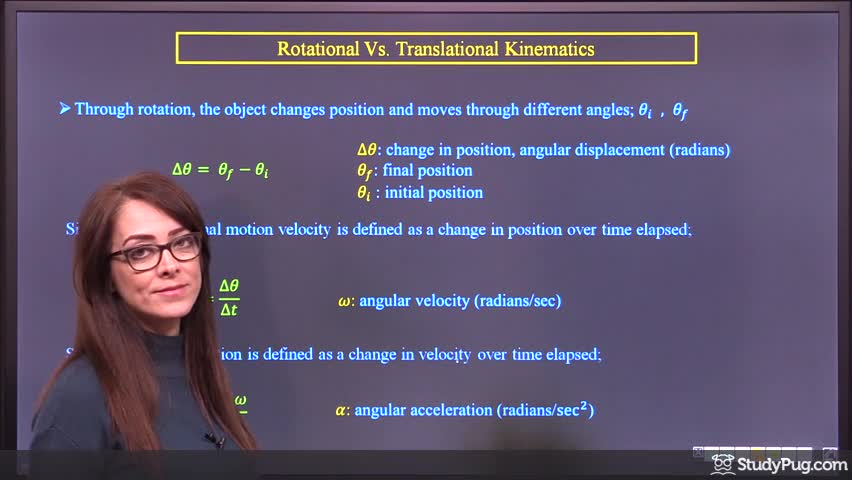 Intro to rotational motion variables and their translational analogs